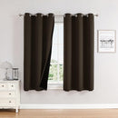 ChrisDowa 100% Blackout Curtains 63 inch Long for Bedroom with Black Liner, 2 Thick Layers Total Blackout Thermal Insulated Grommet Window Curtains 2 Panels Set (Brown, 38 x 63 Inch) by TinyTreasures Baby Boutique