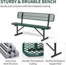 4/6/8 Feet Park Bench for Outside Heavy Duty Metal, Garden Benches Outdoor Bench with Backrest & Portable Frame, for Shopping Malls Stores Parks Patios Decks, Green by GreenHaven Gardens