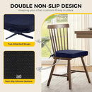 downluxe Indoor Chair Cushions for Dining Chairs, Soft and Comfortable Textured Foam Kitchen Chair Pads with Ties and Non-Slip Backing, 16" x 16" x 2", Navy, 6 Pack by CozyNest Decor