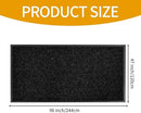 fani Heavy Duty Large Outdoor Indoor Entrance Black Doormat Waterproof Low Profile Entrance Rug Front Door Mat Patio Anti-Skid Rubber Back, 48x96 inch (Black) by GreenHaven Gardens