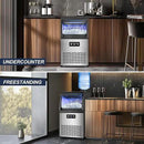 Commercial Ice Maker Machine 100LBS/24H with 20LBS Storage Bin, Gallon Water & Facuet Water Inlet, 36PCS 15" Wide Undercounter/Freestanding Ice Maker Machine for Home Bar Outdoor, Self Cleaning by CozyNest Decor