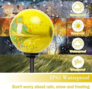 Solar Lights Outdoor Decorative Solar Outdoor Decorative Glass Ball Stakes Waterproof Garden Stake Glass LED Garden Globe Lights for Pathway Yard Lawn Decoration Yellow by CozyNest Decor