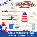 Kids Fishing Pole, Portable Telescopic Kids Fishing Poles for Boys and Girls, Fishing Rod and Reel Combo Kit with Tackle Box, and Fishing Net, Best Fishing Pole for Toddler Youth by TinyTreasures Baby Boutique