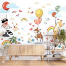 Hot Air Balloon Wall Decals by Lipastick - Peel and Stick Animal Stickers Raccoon, Fox, Koala, Panda for Kids Room, Nursery, Playroom, Bedroom - Removable Wall Decor for Boys, Girls, Babies - XXL Size by TinyTreasures Baby Boutique
