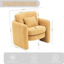 Chenille Accent Armchair Oversize Upholstered Barrel Comfy Modern Round Lounge Sofa Chair with Pillow Cozy Reading Chairs for Apartment,Office,Living Room,Dining,Makeup,Club,Yellow by CozyNest Decor