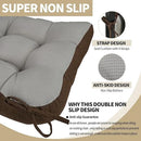 BUYUE Chair Cushion Set for Rocking Chair, Back Pillow & Seat Cushion with Ties, Original Woven Fabric Non-Slip Chair Pads for Elderly Sitting, Chocolate by CozyNest Decor
