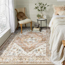 Lahome Boho Area Rug for Living Room - 4x6 Rug Washable Non-Slip Throw Bedroom Rug Lightweight Non-Shedding Large Kitchen Carpet, Oriental Distressed Print Carpet for Office Classroom Dining Room by TinyTreasures Baby Boutique