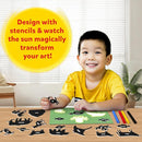 Skillmatics Sun Paper Art Kit - STEM Craft Kit for Kids with Decorative Paper, Stencils & Markers, Create with Sunlight, Mess-Free, Indoor Fun, Gifts for Ages 4, 5, 6, 7, 8, 9, 10, 11, 12 by TinyTreasures Baby Boutique