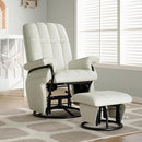 AODAILIHB Swivel Glider Recliner with Ottoman, 360 Rocking Chair with Foot Rest Recliner Chair Indoor Rocking Chair with Side Pockets Nursery Chairs for Living Room, Bedroom, Office (White) by TinyTreasures Baby Boutique