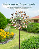 Yard Garden Wind Spinners - Large Wind Spinners Outdoor Metal, Kinetic Lawn Patio Wind Sculptures Windmill Decor (Copper Leaves, W23 x H84) by CozyNest Decor