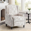 UIXE Recliner Chairs Set of 2, Fabric Upholstered Armchair Pushback Accent Chair for Living Room, Floral Rivet Trim Club Chair Home Theater Single Sofa Bedroom Side Reading Seat - Beige Pattern by CozyNest Decor