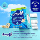 Dropps Odor & Stain Biobased Power Laundry Detergent Pods, Crisp Breeze (64 Pods) - HE Compatible Laundry Pods for Fresh Clothes - Laundry Soap Supplies & Recyclable Paperboard Packaging by CozyNest Decor