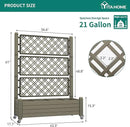 YITAHOME 43.3x17.7x61 in Planter Trellis Box with Wheels & Drain Plug, Outdoor Resin Raised Garden Bed for Climbing Plants, Large Weather-Resistant Design, Light Brown by GreenHaven Gardens
