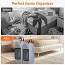 Laundry Bag Backpack Durable Laundry Bag with Shoulder Straps and Mesh Pockets Portable Laundry Dirty Clothes Hamper Bag for College Dorm (Gray) by CozyNest Decor