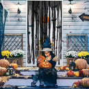 Sfcddtlg 4 Pcs Halloween Black Doorway Curtain- 65 x 39 Inch Creepy Door Curtain Decorations- Scary Spooky Cloth for Halloween Party Haunted House Decoration by CozyNest Decor
