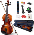 Vangoa Violin 1/4 Size Set Fiddle Outfit, Handcrafted Quarter Starter Acoustic Violins Kit with Solid Wood Side Board Lightweight Hard Case for Beginners Students, Child, Kids, Adults, Right Handed by TinyTreasures Baby Boutique