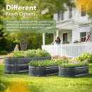 KING BIRD Raised Garden Bed Kit 2025 Upgraded Modular DIY Galvanized Planter Garden Box Outdoor for Gardening, Vegetables, Flowers, Elegant Roman Column Design, 94x24x24 in, Dark Grey by GreenHaven Gardens