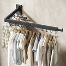 Drying Rack Clothing, Retractable Clothes Drying Rack,Wall Mounted Laundry Rack, Laundry Drying Rack Wall Mount,Collapsible Clothes Rack,can Fold Upward & Left & Right,Black Color by CozyNest Decor