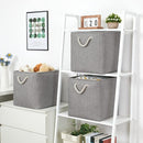 Bidtakay Grey Baskets Foldable Storage Cube Bins 13x13x13 Cube Storage Organizer Closet Set of 3 Fabric Storage Baskets for Home Office Large Baskets for Nursery Baby Toy Storage by TinyTreasures Baby Boutique