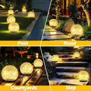 Garden Solar Ball Lights Outdoor Waterproof, 50 LED Cracked Glass Globe Solar Power Ground Lights for Path Yard Patio Lawn, Christmas Decoration Landscape Warm White(2 Pack 4.7'') by CozyNest Decor