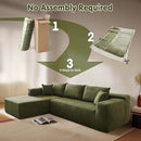 ovios 104" Cloud Sectional Couch with L-Shape Chaise,Modern Modular Sofa with Deep Seat, Upholstered Couches for Living Room Bedroom,No Assembly Required, Green (Cloud Velvet) by CozyNest Decor