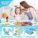 United States Puzzle 70 Pieces USA Map Floor Jigsaw Puzzles for Kids Ages 4-10, Jumbo Round US Geography Puzzle 50 States with Capitals Educational Learning Toys for Boy or Girl by TinyTreasures Baby Boutique