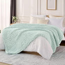 L'AGRATY Chunky Knit Blanket Throw: 60''x80'' Chenille Chunky Knitted Throw Blanket for Bed Couch - Handmade Thick Big Cable Knit Blanket - Large Crochet Rope Blanket for Home Decor(Mint Green) by CozyNest Decor