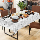 2 Pcs Halloween Tablecloth - Plastic Halloweens Spider Webs Table Cloth, White Disposable Rectangle Spiderweb Table Cover for Halloween Party Decorations Supplies Favors Tables Decor, 108 x 54 Inch by CozyNest Decor