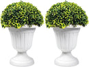 Sunnyglade 2 PCS 17" Artificial Plastic Boxwood Ball Tree, Faux Potted Decorative Topiary Plant, UV Resistant Fake Plant in Pot for Home Gate Indoor Outdoor Patio Office Decor by CozyNest Decor