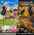 Solar Lights Outdoor Decorative, Watering Can with Cascading Lights, with Cat Silhouette Garden Stakes, Waterproof Metal Garden Decor for Yard Art, Outside, Patio, Lawn Ornaments by CozyNest Decor
