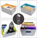 Welaxy Storage Baskets Collapsible Felt Storage bin Foldable Shelf Drawers Organizers for Kids Toys pet Toy magazine Books Clothes Closet Cabinet decluttering (Oatmeal x 3) by TinyTreasures Baby Boutique