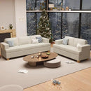 89" White Corduroy Sofa for Living Room, 3 Seater Cloud Couch, Deep Seat Floor Couch for Bedroom, Futon Modern Sofa Bed, White Corduroy by CozyNest Decor