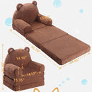 Foldable Sofa for Kids, Sherpa Teddy Bear Toddler Couch With Tri Folding Foam Cushions, Comfy for Ages 3-6 by TinyTreasures Baby Boutique