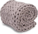 Nuzzie Chunky Knit Blanket - Breathable, Cooling, Hand Made Knit Throw Blanket for Sleep - Machine Washable, Stylish Decor Design (Dusty Rose, Queen | 22lbs | 60"x80") by CozyNest Decor