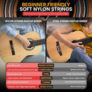 Pyle Beginner Acoustic Guitar Kit, 3/4 Junior Size All Wood Instrument for Kids, Adults, 36" Natural, Gloss by TinyTreasures Baby Boutique