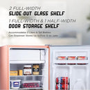 IBCR25BLS Compact, Energy Star Certified Small, Single Door Mini Fridge with Freezer Refrigerator, Large (2.5 cu ft), Blush Red by CozyNest Decor