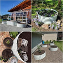 A ANLEOLIFE 2-Pack 4ft x 18” Tall Galvanized Raised Garden Beds Outdoor, Round Metal Planter Box for Planting Vegetables Flowers Herb, Anti-Rust & Easy-Setup, Antique White by GreenHaven Gardens