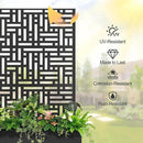 Raised Garden Bed with Trellis and Wheels,73"x47"x16" Metal Raised Garden Bed,Black Modern Metal Planter with Climbing Trellis for Vines & Vegetables
