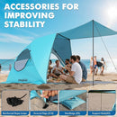 Elegear Beach Tent with Canopy, 1-Second Setup Pop Up Sun Shelter Shade, UPF 50+ UV Protection Silver-Coated Lightweight Portable Beach Cabana by TinyTreasures Baby Boutique