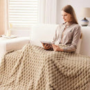 NEWCOSPLAY Super Soft Throw Blanket Brown Premium Silky Flannel Fleece 3D Clouds Stylish Jacquard Lightweight Bed Blanket All Season Use 350GSM (Brown, Throw(50"x60")) by CozyNest Decor