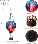 TERESA'S COLLECTIONS Hot Air Balloon Solar Lantern for Garden Decor Halloween Christmas Party,Flickering Flame Hanging Solar Light for Outdoor ,Blue & Purple Plastic Lamp for Yard Tree,Gift for Mom by GreenHaven Gardens