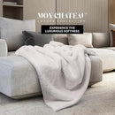 Mon Chateau Luxury Ultimate Plush Faux Fur Throw with 6cm Foldover for Couch, Sofa, or Bed - Plush Ultra Soft Blanket for Sleeping or Home Décor, 60" x 70" (Foldover Ivory) by CozyNest Decor