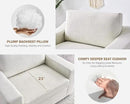 L Shaped Sectional Sofa with Detachable Sofa Cover,Rolled Armrest,Sectional Modular Couch for Living Room,Breathable Linen Fabric Corner Couch with 7 Seats for Apartment,Removable Cushion,Ivory by CozyNest Decor