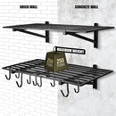 4 Pack 1,5x4ft Heavy Duty Garage Wall Shelving, Garage Shelving Wall Mounted, Storage Rack with Hooks (Black) by GreenHaven Gardens