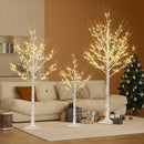 Outdoor Christmas Decorations Lighted Birch Tree Set of 3, LED Warm White 4, 6 and 8 Feet, for Indoor Christmas Decor, Party, Garden, Yard, Wedding, Holiday by CozyNest Decor
