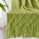 inhand Knitted Throw Blanket for Couch and Bed, Soft Living Room Home Decor Knitted Blanket with Tassel, Outdoor Lightweight Breathable Summer Blanket, Farmhouse Warm Woven Decorative, 50"x60" by CozyNest Decor