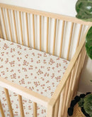Muslin Bedside Bassinet Sheets 2 Pack, 33x20 Fitted Ultra Soft & Breathable Bedside Sleeper Sheets, Ideal for Baby Girl and Boy, Perfect for Newborns (Floral & Pink) by TinyTreasures Baby Boutique