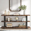 70.8 Inch Extra Long Console Table for Entryway, Narrow Hallway Table, Wood Sofa Table with 3 Tier Storage Shelves for Living Room by CozyNest Decor