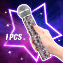 Sanwuta Fake Microphone Prop Sparkly Bling Rhinestones Plastic Play Microphone Pretend Glitter Bedazzled Mic for Cosplay Party Costume(Pink Leopard) by TinyTreasures Baby Boutique