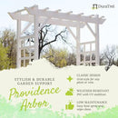 Dura-Trel PVC Garden Arbor, Arch Support for Climbing Plants, Providence, White, 64" x 85" by GreenHaven Gardens